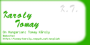 karoly tomay business card